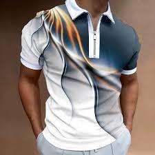 Polo Premium Abstracto Sublimado con Cierre de Cremallera de un Cuarto |   Camisa gráfica de alta definición en verde azulado y blanco |   Ropa Deportiva de Alto Rendimiento - Product Image 2