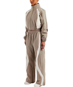 Women Casual Nylon Tracksuit Set <b>Lightweight</b> Comfortable Sports Outfit Gym Fitness <b>Running</b> <b>Jacket</b> Pants Active Wear Set - Product Image 2