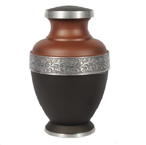 Urne funéraire moderne en métal, best-seller, avec motif de mains en prière, accents en cuivre noir, vase de table pour la décoration intérieure - Product Image 2