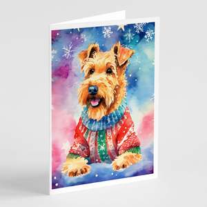 การ์ดอวยพรคริสต์มาส airedale Terrier แปลกๆ8ใบพร้อมซองจดหมาย5x7ขนาด A7 - Product Image 1