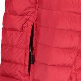 Chaqueta Acolchada Roja para Hombre con Cuello Alto, Cierre de Cremallera, Color Sólido, Ropa Exterior Casual de Invierno, Relleno de Poliéster, Corte Regular - Product Image 4