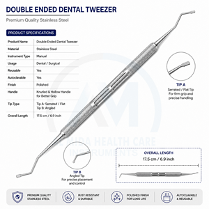 Al Mida Healthcare Manual Dual Tip Dental Surgical <b>Instrument</b> Stainless Steel Handle CE Certified Class I Hospital Clinic Use - Product Image 6