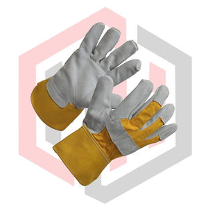 Gants de travail en cuir de vache, tissu jaune, antistatiques, sans silicone, souples, flexibles, respirants, durables, confortables, pour la lutte contre les incendies - Product Image 2