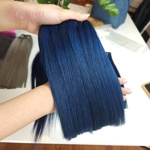 Dark Blue Bone Straight Texture Vietnamese Human Natural <b>Color</b> Factory Price <b>Hair</b> Extensions - Product Image 3