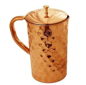 Copper <b>jug</b> set for aesthetic kitchen photoshoot setup water serving metal set with glasses durable reusable kitchen dining <b>drink</b> - Product Image 5