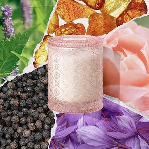 Candela Profumata Santal Rose con Aromi di Zafferano e Rosa, 40 Ore di Durata, Cera di Soia Naturale - Product Image 1