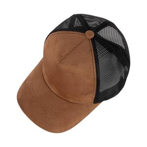 6-Panel Solid Baseball <b>Cap</b> Suede Front Mesh Back Unisex Adjustable Snapback <b>Hat</b> | Head Circumference 21.25-23.5 Inches - Product Image 5