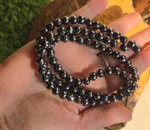 6.50 MM Black faceted Round Cut Moissanite Beads Hand Made Faceted Cut Making For jewelry - Product Image 1