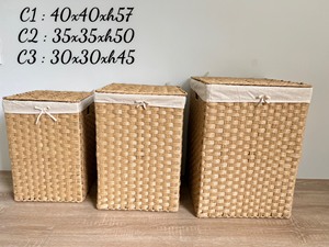 Panier de rangement pour vêtements en bambou éco-responsable, fabrication artisanale, multifonctionnel, avec couvercle, design simple, 4-5L, vente en gros LTL - Product Image 5