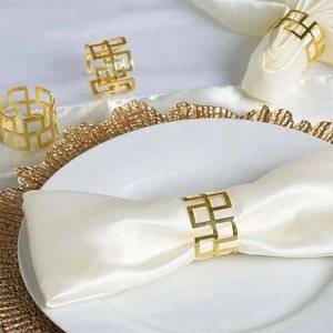 Anillos para Servilletas de Latón con Aspecto Martillado en Dorado, Porta Servilletas Redondos para Decoración de Mesa en Hogar, Bodas y Cenas Especiales - Product Image 3