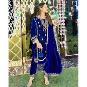 Conjunto de traje azul RTC para fiesta, talla XL, con bordado de hilo y lentejuelas, 1200g - Product Image 4