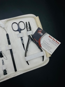 High Quality Micro Beads Hair Extension Pliers Custom Logo <b>Black</b> Glossy Surgical Grade Stainless Steel Two Tools - Product Image 4