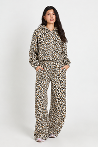 <b>Women</b> White Yellow Leopard Print Zip Up <b>Hoodie</b> Long Sleeve Casual Hooded Full Front Zipper And Relaxed Fit For Streetwear Outfit - Product Image 5