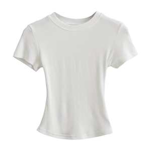 Camisetas Casuales para Mujer, Corte Ajustado, Manga Corta, Top de Verano, Camiseta Básica Lisa para Dama - Product Image 3