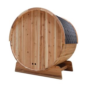 Sauna a Botte Rustica in Cedro per Esterni TMG LIVING, 3 Posti con Porta in Vetro Temperato, Modello LSN42 di TMG - Product Image 3