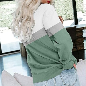 Wholesale Women's Casual Long Sleeve Crewneck Sweatshirts Loose Fit Pullover Pockets Mock Neck Winter Front - Product Image 4