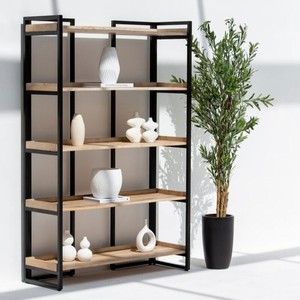 Estantería Industrial Vandana Altis Nova, Mueble de Almacenamiento Moderno de Metal y Madera, Diseño Minimalista - Product Image 4
