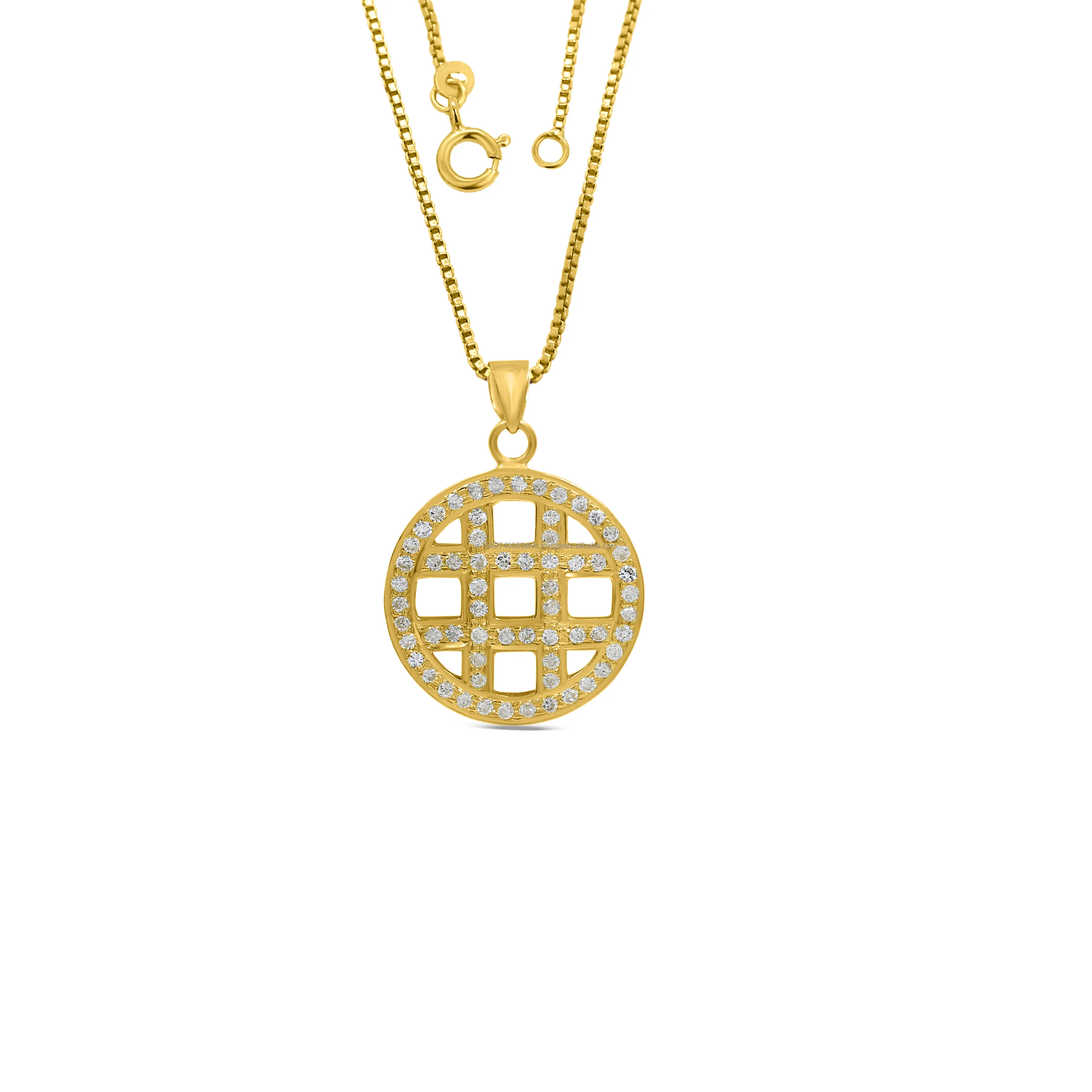 Manikarnika Design Designer 14k Yellow Gold Hashtag Pave Set Diamond VS1, HI Charm Pendant 20inch Box Chain Necklace Jewelry