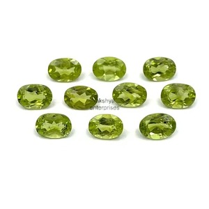 Péridot naturel ovale facetté, pierre précieuse non montée, péridot vert calibré pour la fabrication de bijoux, prix de gros, en vrac, 8MM 10MM - Product Image 2