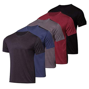 Camiseta Deportiva de Cuello Redondo para Hombre, Transpirable, de Secado Rápido, Manga Corta, Lisa, al por Mayor, OEM ODM - Product Image 3