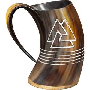 Jarra de cerveza artesanal de diseño creativo, hecha a mano, con forma de cuerno de búfalo, para fiestas, con forma de cuerno de buey natural, para amantes de los vikingos. - Product Image 1