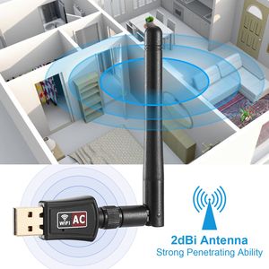 Adattatore USB WiFi AC600Mbps Dual Band 5G/2.4G 802.11ac Rete Wireless per PC Desktop Laptop con Antenne Esterne da 2dBi - Product Image 5