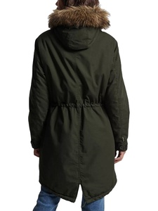 Custom Women's Winter Long Faux Fur Hooded Parka Jacket with <b>Wool</b> Lining Zipper Closure - Product Image 3