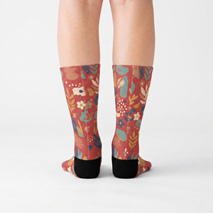 <b>Women</b> Custom Sublimation <b>Crew</b> <b>Socks</b> Printed Athletic Sports <b>Socks</b> Breathable Stretch <b>Crew</b> <b>Socks</b> Casual Gym Workout <b>Socks</b> ODM - Product Image 2
