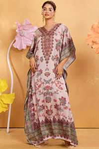 Hot Sale Designer Turkish Style <b>Kaftan</b> Kurta Women Polyester Handmade Batwing Sleeves Regular Fit Flared Hem Short Autumn/Spring - Product Image 4