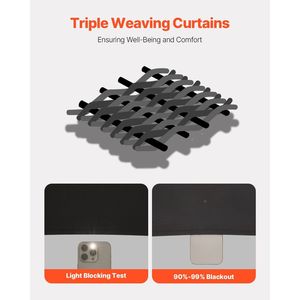 Set di 2 tende oscuranti 63 pollici di lunghezza 42 pollici di larghezza ciascuna per la camera da letto - Product Image 3