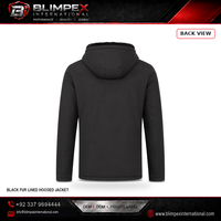 Blouson Bomber Homme Personnalisable avec Capuche, Coupe Venteuse Hiver, Fermeture Éclair Décontractée, Coupe Droite, Noir, Polyester Fin