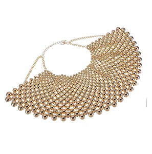 Collier cape multicouche de qualité pour femme, orné de perles blanches, bijou de corps et accessoire d'épaule tendance - Product Image 5