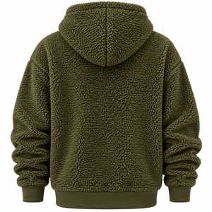 Sweat-shirt vert olive pour homme, coupe classique, style décontracté, pour l'hiver, avec poche, anti-boulochage, par KALEEM QUALITY WEAR - Product Image 2