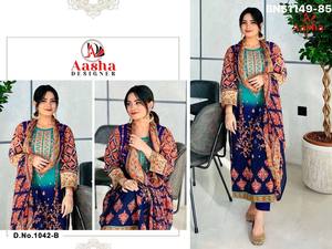 El Mejor Conjunto de Salwar-Suit y Dupatta de Algodón Puro con Estampado y Bordado, Proveedor y Exportador Mundial - Product Image 3