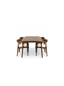 Mesa de Comedor Moderna de Madera Premium para 6 Personas, Diseño Rectangular de Mediados de Siglo, Muebles de Comedor Estables y Resistentes para Restaurante y Hogar - Product Image 1