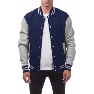 High Quality Men's Winter Varsity Baseball Jacket Stand Collar Breathable Windproof Reversible Casual Coat <b>Buttons</b> Wholesale - Product Image 2