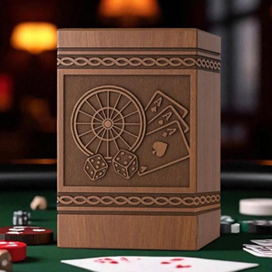 Personalized Rosewood Cremation Urn: Gambling & Casino Engraving, Custom Memorial Keepsake by AYAANS - Product Image 3
