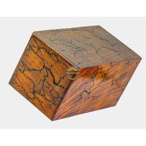 Urnes artisanales à motifs ondulés simples et urne funéraire en bois naturel, boîte à cendres, souvenir funéraire artistique par AYAANS - Product Image 4