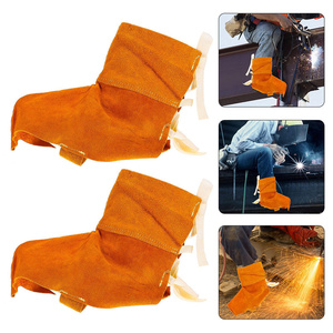 Couvre-chaussures de soudeur en cuir de vachette pleine fleur, robustes, pour la lutte contre les incendies et la construction, protection des pieds, résistant à l'abrasion - Product Image 6