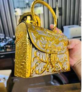 Handmade Metal Evening Clutch Fish Shape Decoration Lock Closure PU Lining 7 Inch <b>Small</b> Capacity Party <b>Handbag</b> Uttar Pradesh - Product Image 1