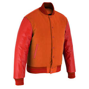 Blousons universitaires en cuir/laine, style Hole Salle, à manches blanches, pour l'hiver, en vente en ligne à prix abordable - Product Image 2