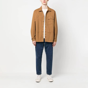 Nouveau style – Jean en denim pour homme, coupe droite, taille mi-haute, en coton tissé respirant, délavé clair, avec logo personnalisé, confortable et décontracté - Product Image 2