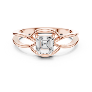 Anillo de Diseño Trenzado Hecho a Mano con Diamante de Laboratorio Corte Princesa, Joyería de Diamantes de Lujo Disponible a un Precio Razonable - Product Image 1