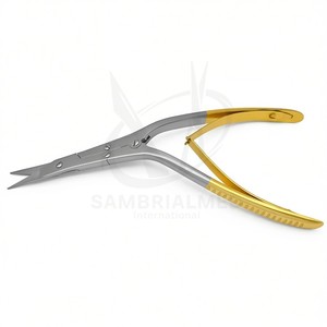 Ciseaux de septum nasal Caplan 20 cm, lames dentelées en carbure de tungstène, instrument chirurgical de rhinoplastie, manuel, en acier inoxydable - Product Image 1