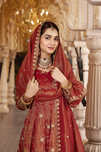 Conjunto de vestido bordado con lentejuelas Heavy Cosmos de 3 mm, con pantalón microforrado de algodón y dupatta a juego para mujer GW 6140 - Product Image 5
