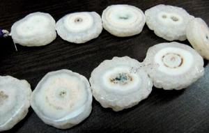 Cuentas de Cristal de Cuarzo Solar Druzy Natural Blanco de 20-30 mm, Piedra Musgosa, Hilo de Druzy de 7-8 Pulgadas - Product Image 2
