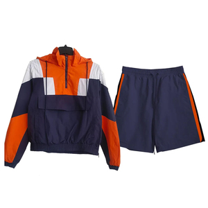 Men's Size <b>Vintage</b> Casual Spring Fitness <b>Windbreaker</b> Short Sets Breathable Satin Fabric for Outdoor Use Track Suit - Product Image 2