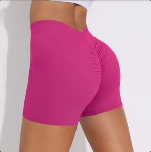 Shorts de Yoga de Cintura Alta para Mujer, al por Mayor, Sólidos, Transpirables, de Secado Rápido, Elásticos en Cuatro Direcciones, Ecológicos, para Fitness y Running - Product Image 5