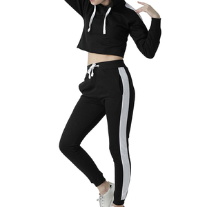 Conjunto Deportivo Informal de Dos Piezas para Mujer, para Gimnasio, Entrenamiento Físico, 100% Algodón, Tela de Felpa, Transpirable, para Correr - Product Image 3