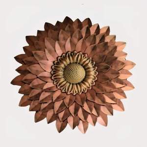 Décoration murale en métal, fleur, violet clair, style bohème circulaire, décoration artisanale pour la maison, taille moyenne - Product Image 3